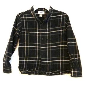 Black and white plaid long sleeve shirt